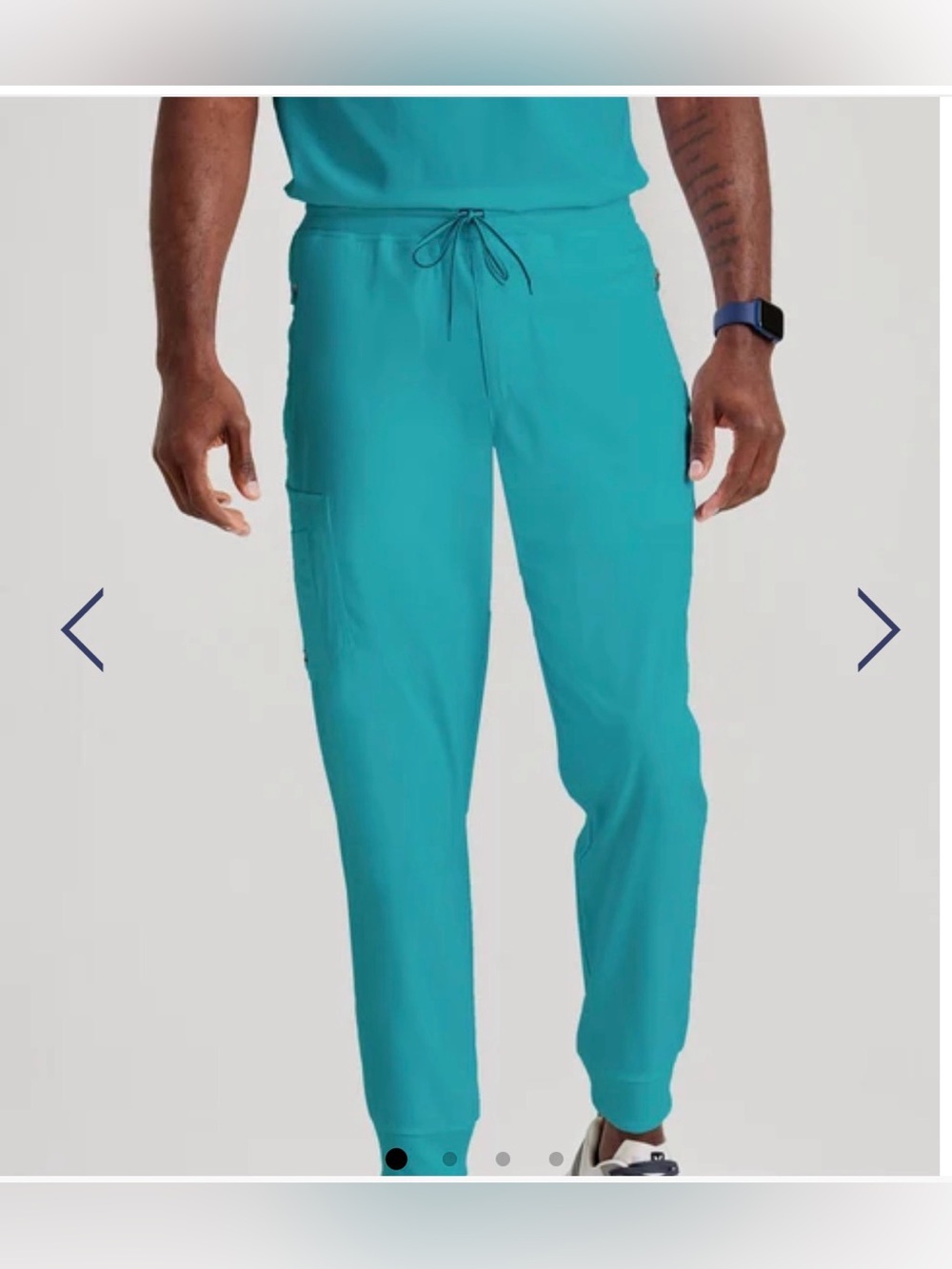 Men’s Grey’s Anatomy Murphy 5 Pocket Jogger Scrub Pant in Teal Size Large Short